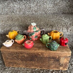 Miniature Pumpkin and Teapot Set